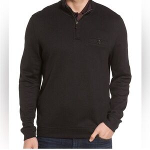 Ted Baker London Black Valerio 1/4 Zip Pullover Sweater Size 6‎ XXL NWOT Pocket